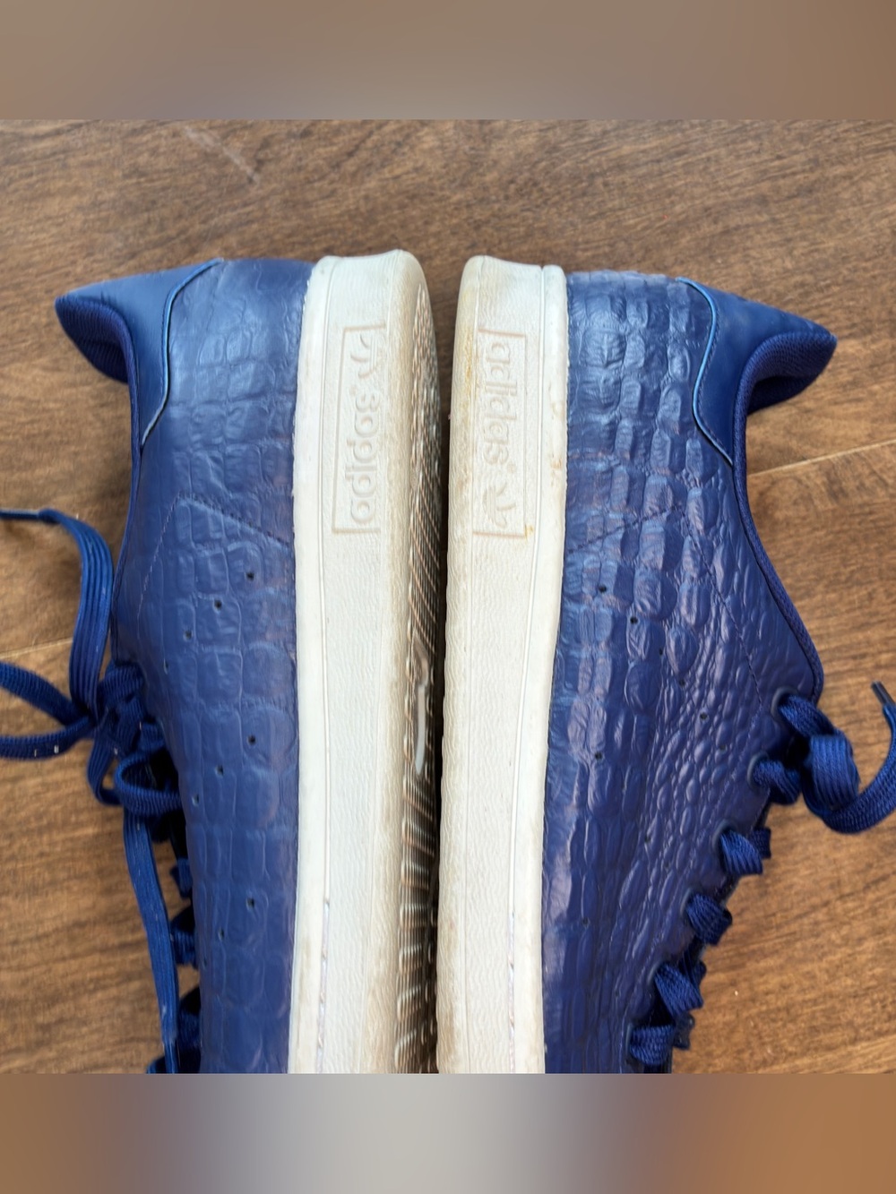 Adidas Stan Smith Croc Embossed  Navy Blue Size 11 AQ2730 Mens  1/16 - Picture 9 of 14
